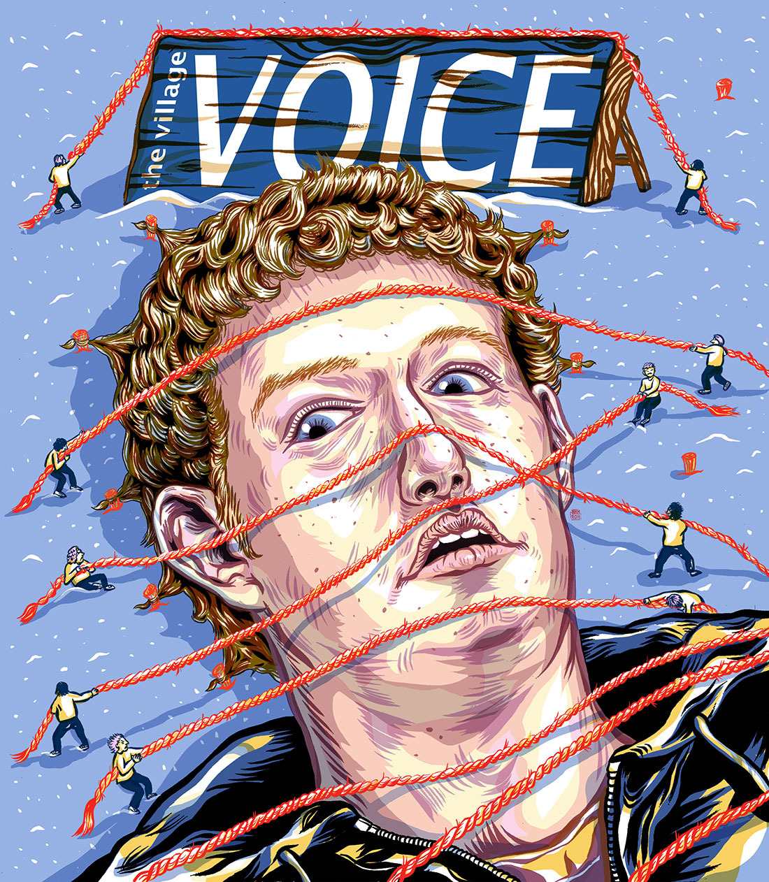 Обложка time Цукерберг. Voice illustration.
